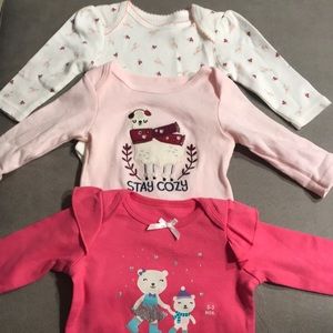 3 long sleeved onsies